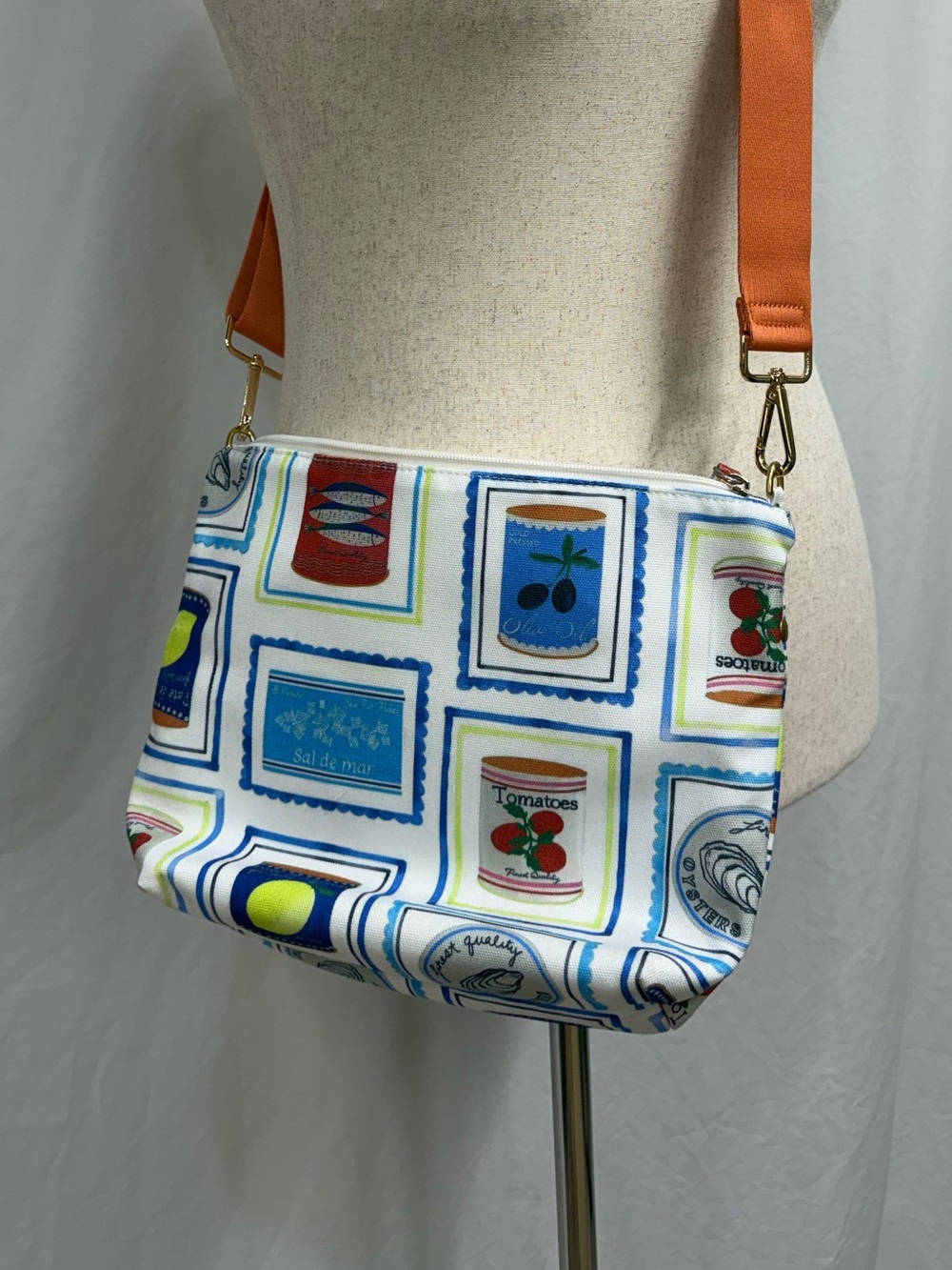 LOFT Canvas Crossbody with Colorful Can Print